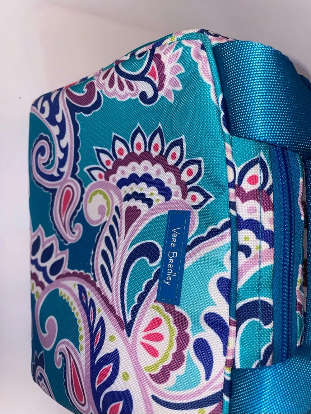 Vera Bradley Insulated Carry Cooler Lunch Tote – Capri Blue / Lola Paisley